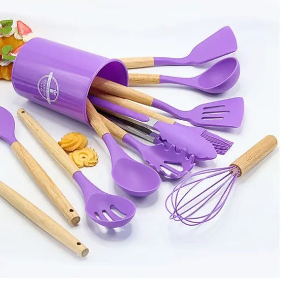 Kit de Utensílios de Silicone - Peças ideais para os diversos preparos na cozinha