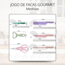 Kit Facas Profissional em Aço Inoxidável com 6 Peças