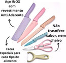 Kit Facas Profissional em Aço Inoxidável com 6 Peças