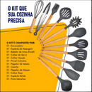 Kit de Utensílios de Silicone - Peças ideais para os diversos preparos na cozinha