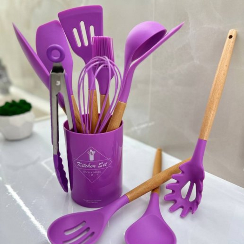 Kit de Utensílios de Silicone - Peças ideais para os diversos preparos na cozinha