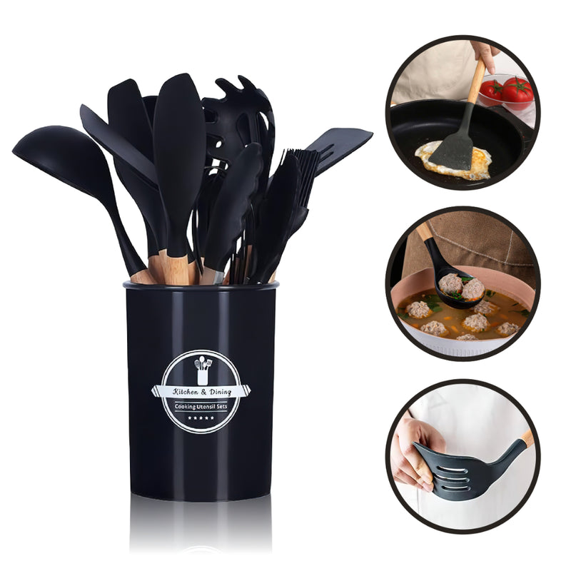 Kit de Utensílios de Silicone - Peças ideais para os diversos preparos na cozinha