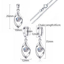 Conjunto de brinco e colar Torção Gota de Água