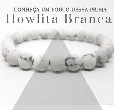 Pulseira De Pedra Howlita Branca 8mm - Ótima Para Insônia