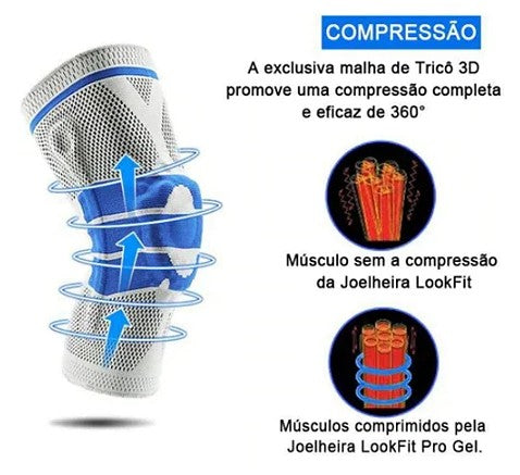 Joelheira Articulada Ortopédica Compressão Silicone Patelar