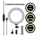Ring Light Led Mesa Iluminador Pequena Tripé 6 Polegada 16cm